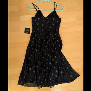 Black Floral Midi Dress